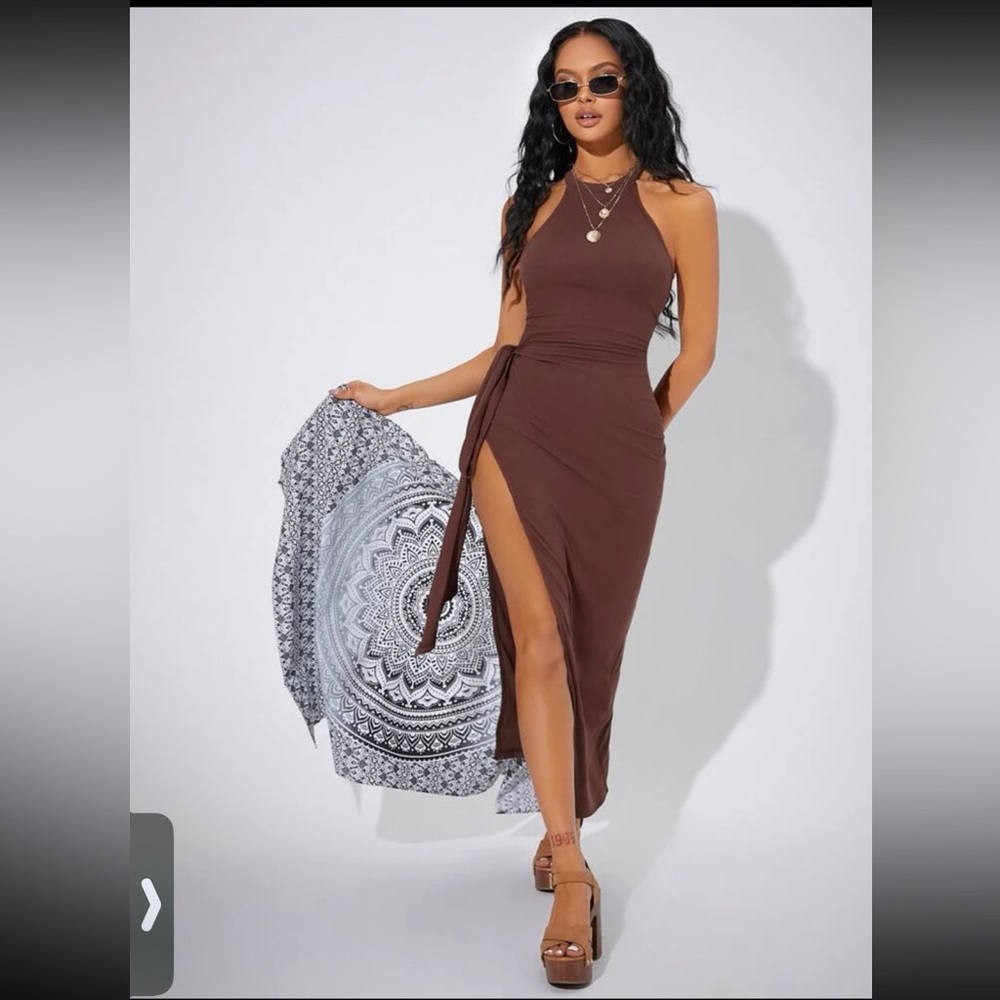 New Knot Side Split Thigh Dress size M